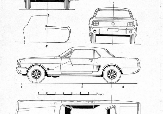 Ford Mustang (old prototype) - drawings (drawings) of the car